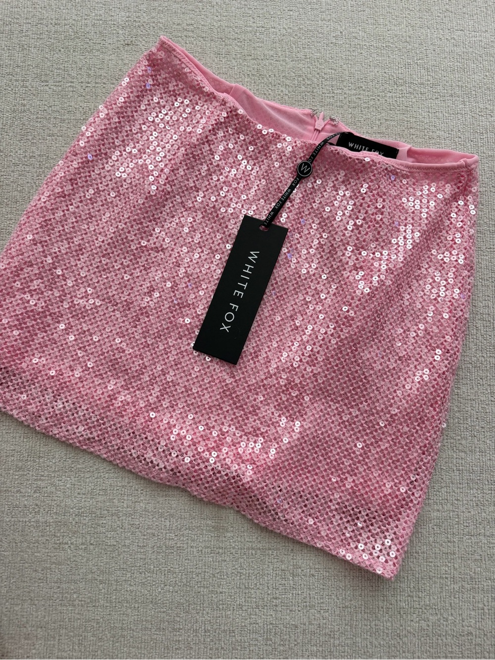 White Fox Boutique Pink Sequin Mini Skirt